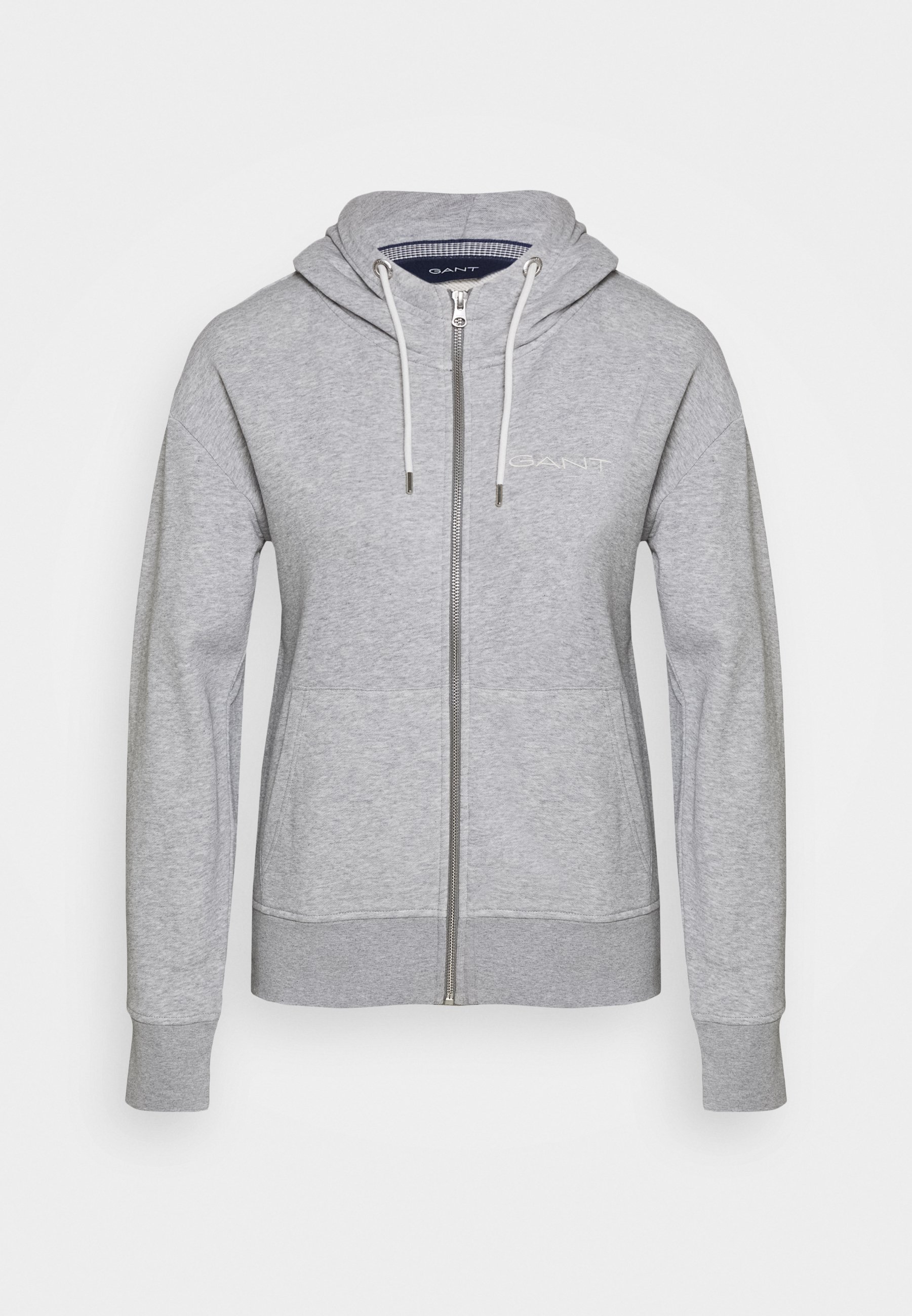 STRIPES FULL ZIP HOODIE Huvtröja med dragkedja grey melange STRIPES FULL ZIP HOODIE Huvtröja med dragkedja grey melange