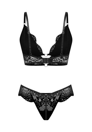 Cupshe, ALLURING LACE LINGERIE SET WITH HEART DETAILS - Bustier - black