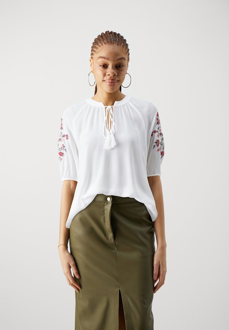 Vero Moda VMMINA TIE - Blouse - bright white