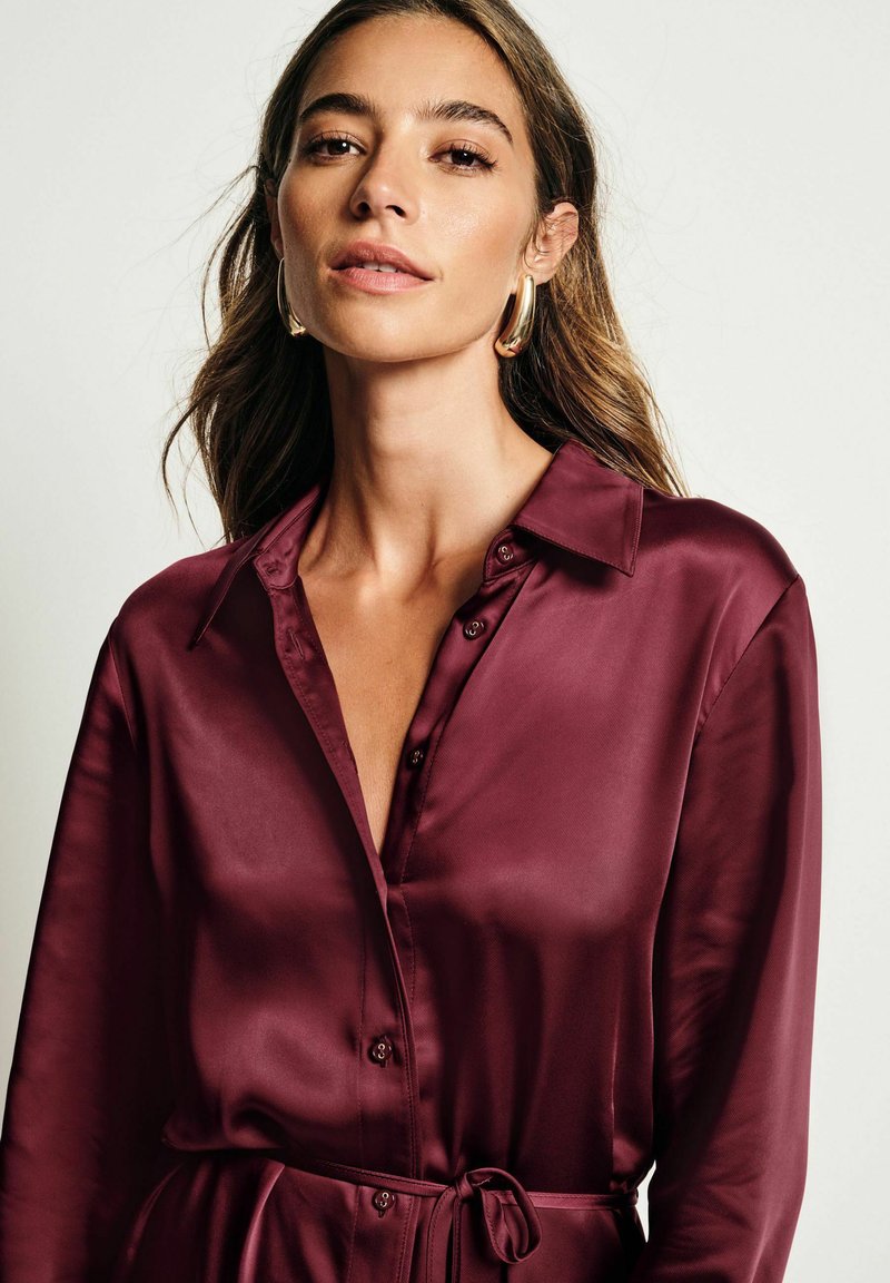 burgundy and gold dress Wine Red Ruched A-Line Midi Dress & Reviews - Wine Red - Dresses main image 0
