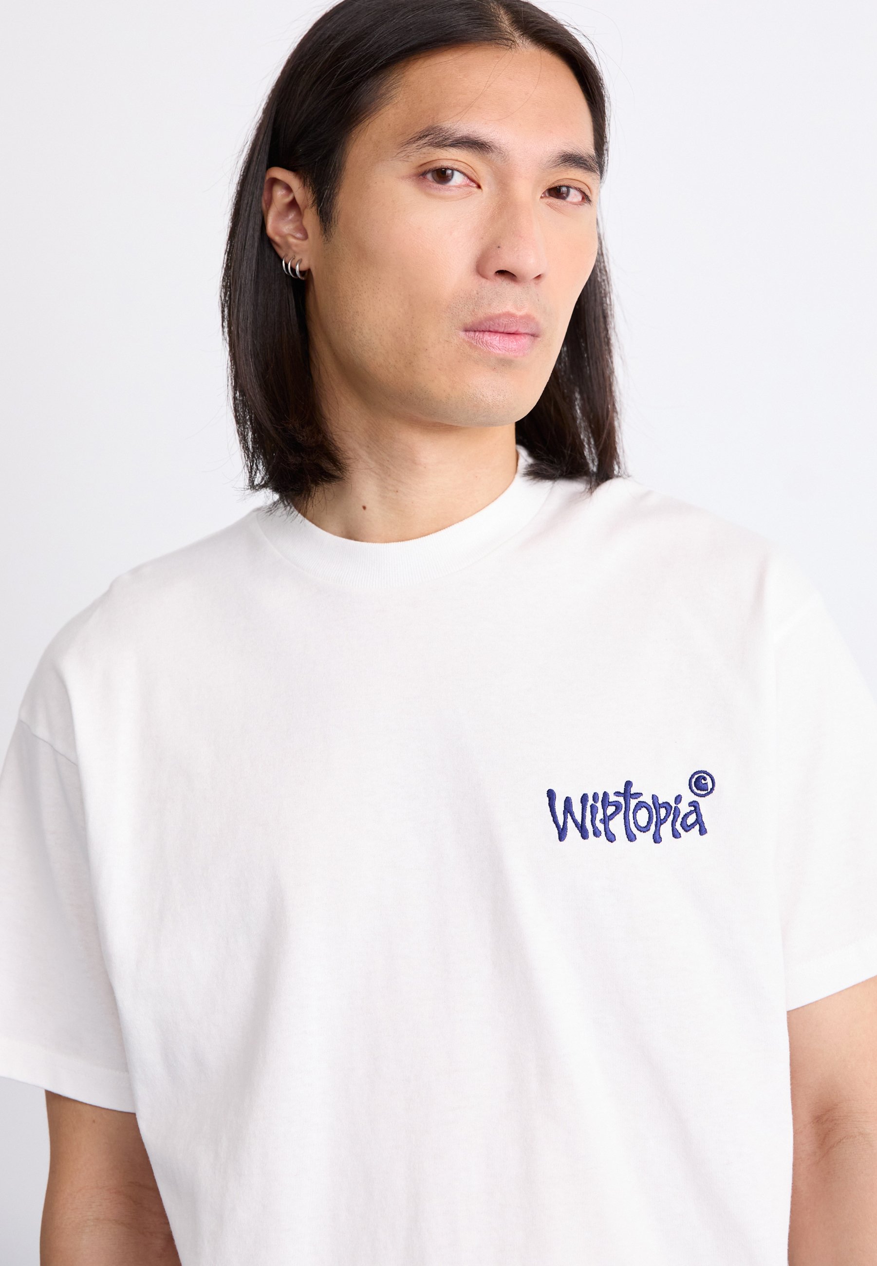 Carhartt WIP WIPTOPIA SCRIPT - Print T-shirt - white/blue