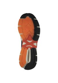 Sportschuhsohle mit einem schwarzen und orangefarbenen Gummidesign, das Rillen und Erhebungen für besseren Halt aufweist. Prominentes "GANT"-Logo in der Mitte.