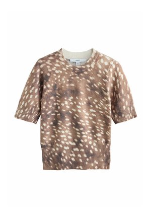 Next, TALL FIT - SUPER SOFT SHORT SLEEVE KNITTED TOP . - Lihtne T-särk - deer animal print