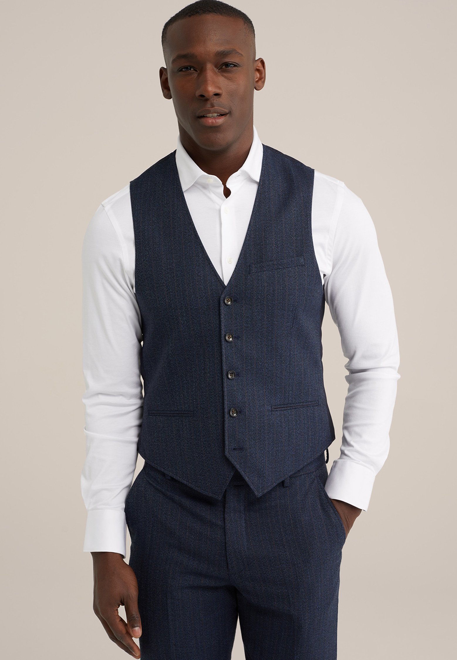 Slim Fit Gilet Giacca Uomo Elegante Blu WE Fashion Gilet Elegante
