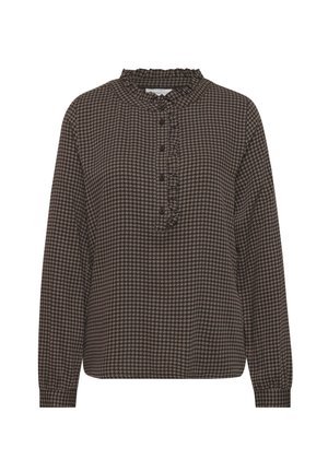 Street One, LONG-SLEEVED TUNIC WITH A ROUND NECK AND RUFFLES - Blouse - sanded amber