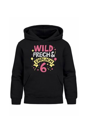 SPRUCH WILD UND FRECH  - Hoodie - jahre schwarz
