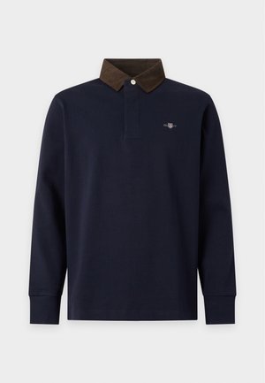 GANT, CORD COLLAR RUGGER - Μπλούζα με μακριά μανίκια - evening blue