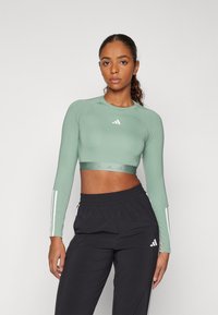 adidas Performance Tops ar garām piedurknēm - silver green/white