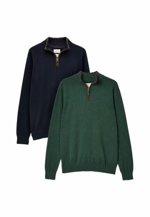 REGULAR FIT - HILLSIDE 2 PACK QUARTER ZIP   - Strickpullover - green navy
