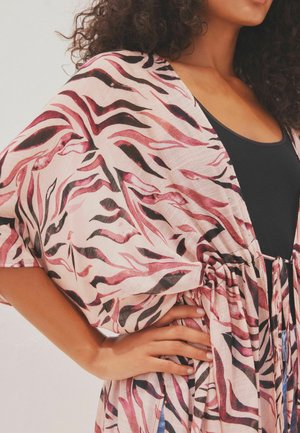 LONGLINE TIE WAIST KIMONO STANDARD - Beach accessory - pink zebra