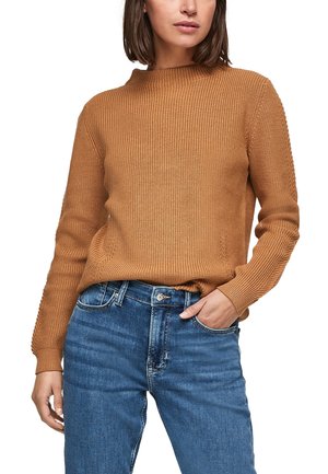 s.Oliver MIT STEHKRAGEN - Strickpullover - brown