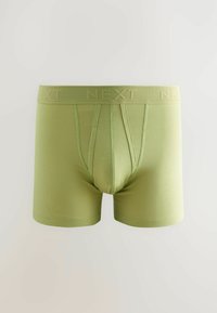 Groene katoenen boxers met een zachte textuur, voorzien van een merk-elastische tailleband en een slim fit snit. De voorkant heeft een gevormde pouch-detail.