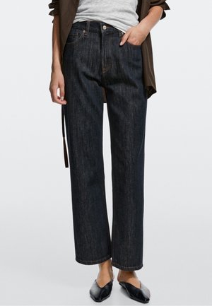 Massimo Dutti, HIGH-WAIST STRAIGHT-LEG JEANS - Jeans Straight Leg - dark blue