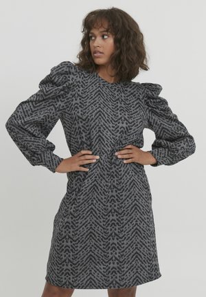 PZDUNNE - Robe pull - black animal printed