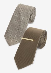 Next TEXTURED WITH 2 PACK REGULAR - Krawatte - neutral brown
