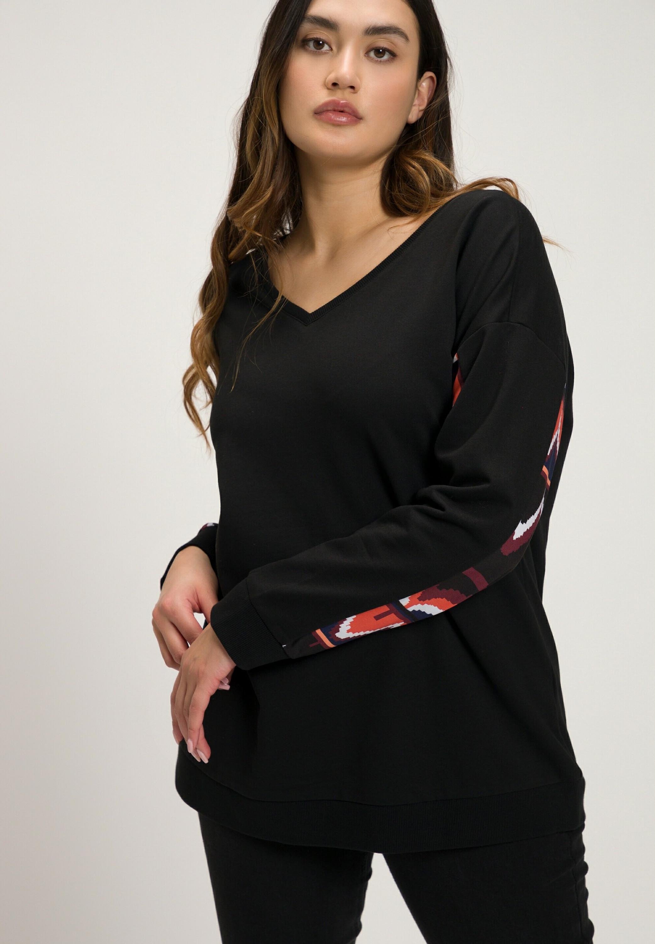 Ulla Popken Damen Sweatshirt Mit Offenen Kanten - Bequeme Plus Size Mode Für Große Größen
