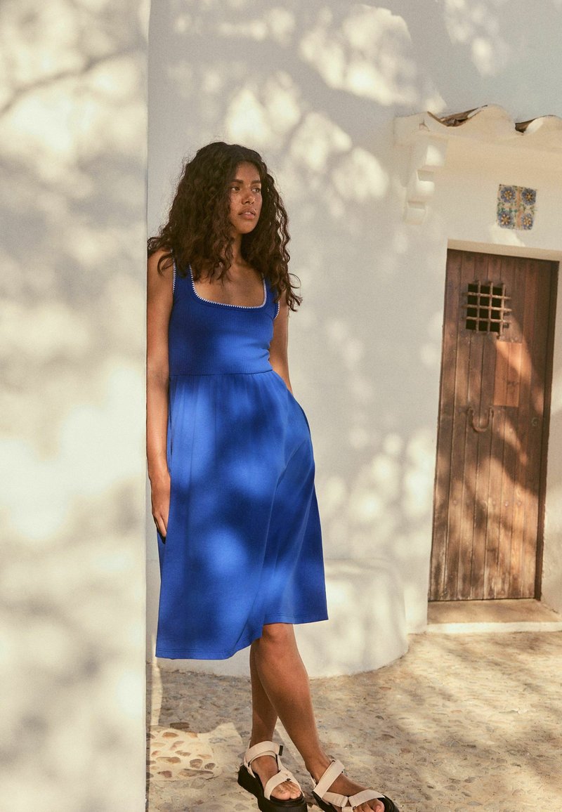 next jersey dress Womens Next Chocolate Brown Jersey Waisted Summer Dress US 16