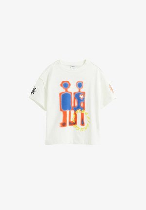 Desigual, PRINTED T-SHIRT WITH ROBOTS - T-shirt print - white