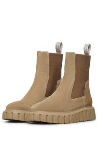 Voile Blanche GRENELLE CHELSEA - Botines con plataforma - hellbraun