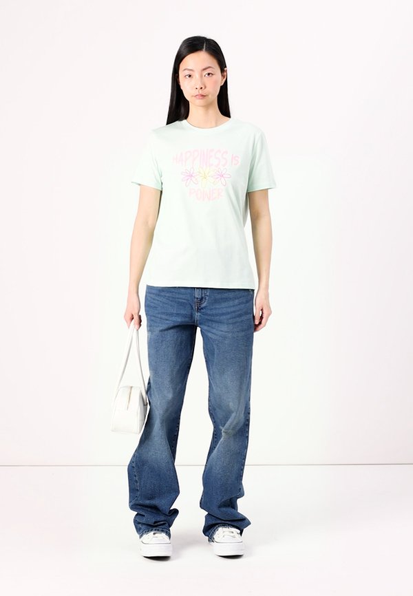 PCMOLLY O NECK TEE - Print T-shirt - dusty aqua3