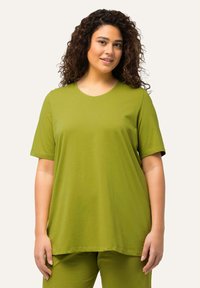 Ulla Popken V-AUSSCHNITT HALBARM - T-shirt basic - apple green