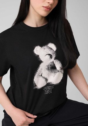 Guess, STRASS-T-SHIRT - T-shirt imprimé - schwarz