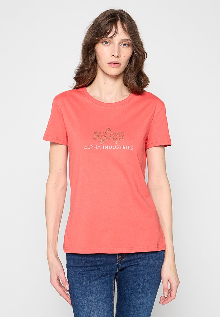 alpha industries T-shirt print koraalrood