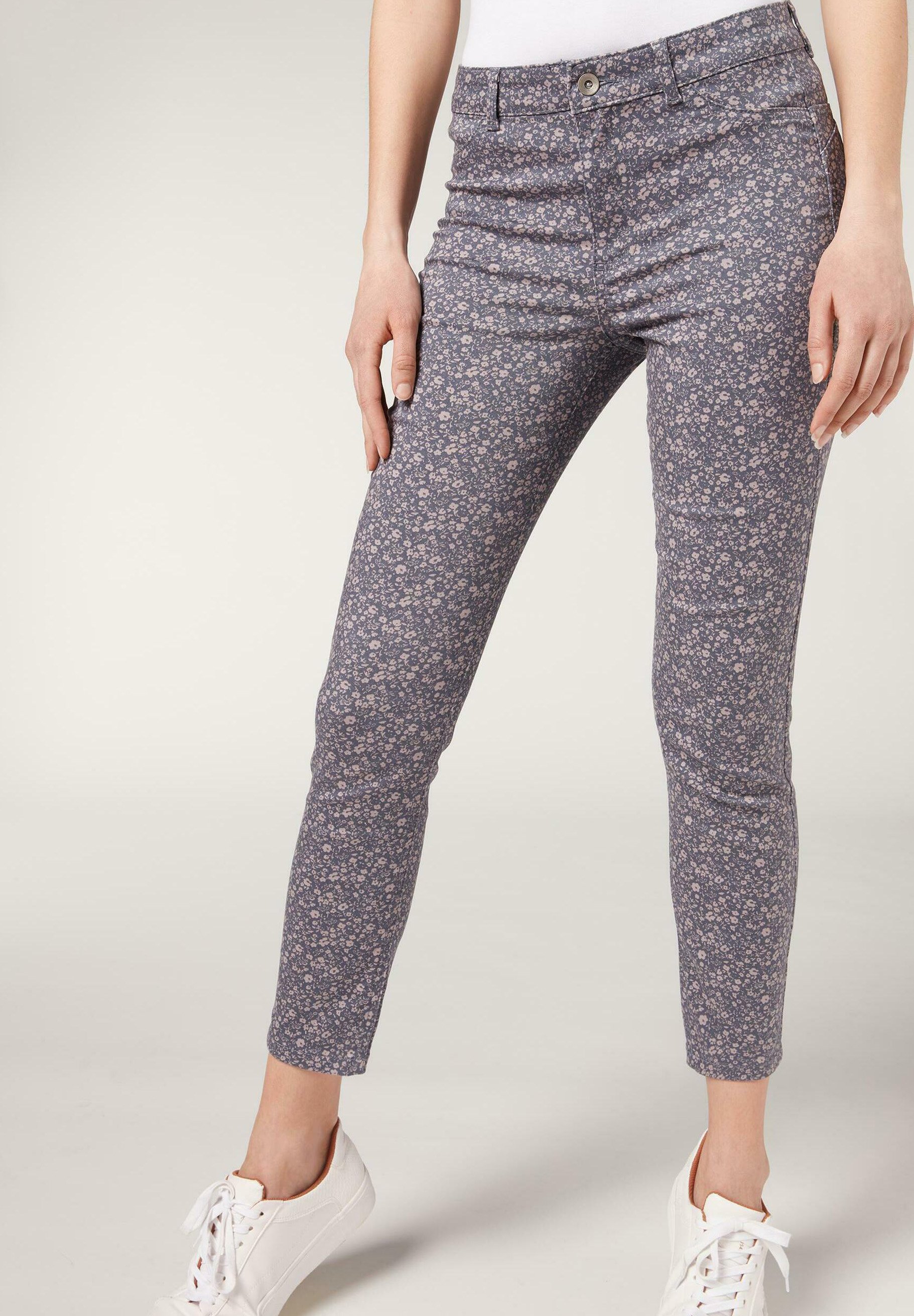 Calzedonia Jeans slim fit - st. fiori grigi/grigio metallizzato - Zalando