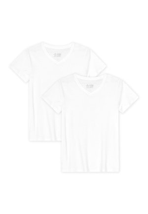 V-NECK 2-PACK - T-shirt - bas - pure white