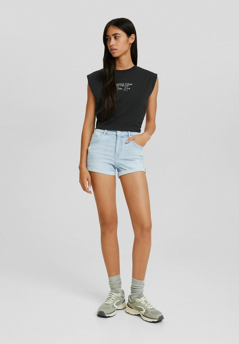 Bershka Jeansshort lichtblauw