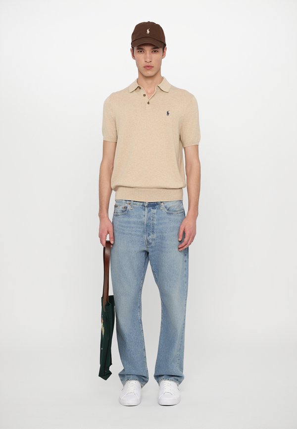 COTTON POLO COLLAR SWEATER - Polo shirt - dune melange3