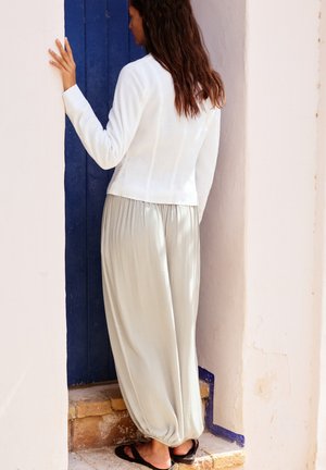 PULL&BEAR, SATIN SAROUEL - TROUSERS - Pantalon classique - light grey