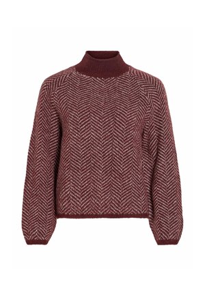 VILA, VILORY HIGH NECK L/S KNIT TOP - NOOS - Pullover - port royale
