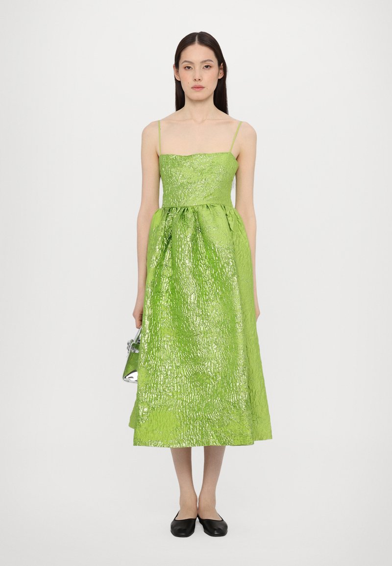green emerald velvet dress Stine Goya Mille Dress Glitter Bloom