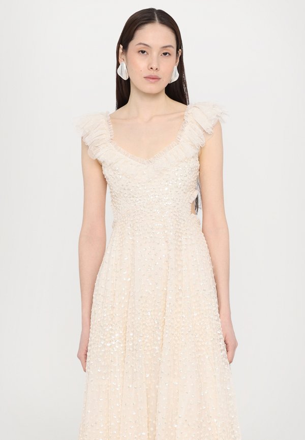 SCATTER DOT RUFFLE BACKLESS BALLERINA DRESS - Occasion wear - cream3