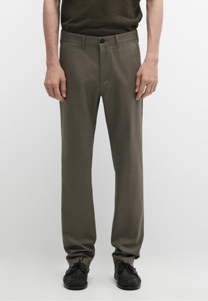 Massimo Dutti, COTTON BLEND SLIM FIT PANTS - Bukser - dark green