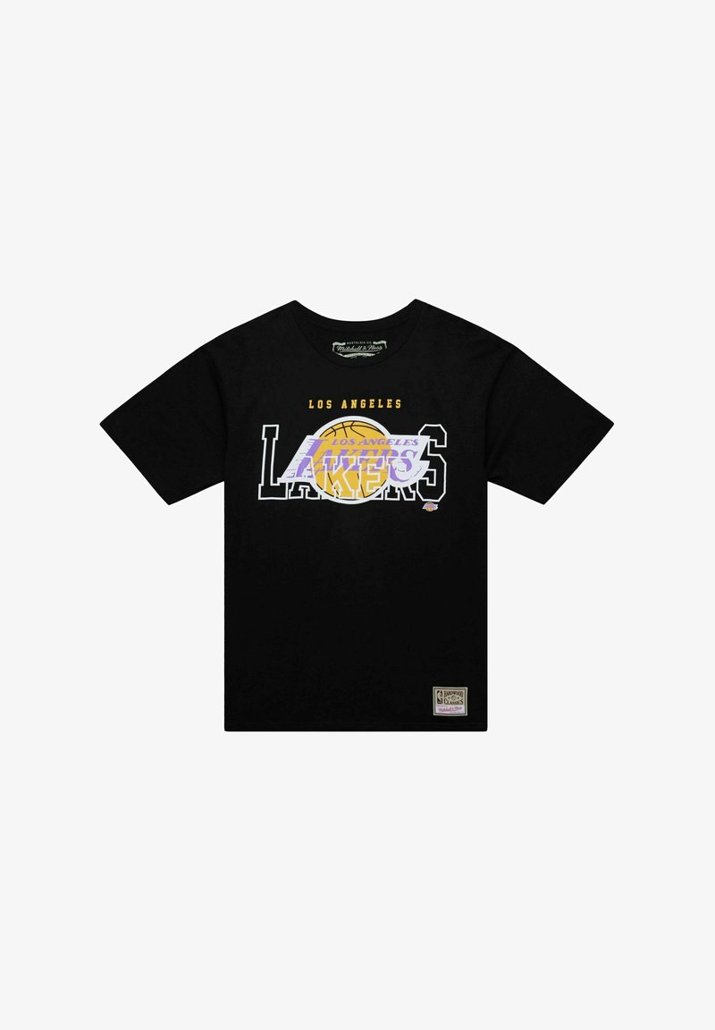 Mitchell & Ness SEE THRU LOS ANGELES LAKERS - T-shirt con stampa - black
