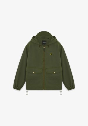Lyle & Scott, WAXED HOODED UTILITY JACKET - Chaqueta fina - y true olive