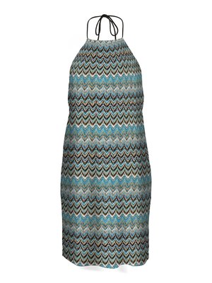 Vero Moda VMDICTE HALTERNECK SHORT DRESS  - Φόρεμα ημέρας - caneel bay pattern/cocoa brown/irish cream