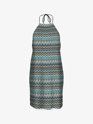 Vero Moda VMDICTE HALTERNECK SHORT DRESS - Vestido informal - caneel bay pattern/cocoa brown/irish cream