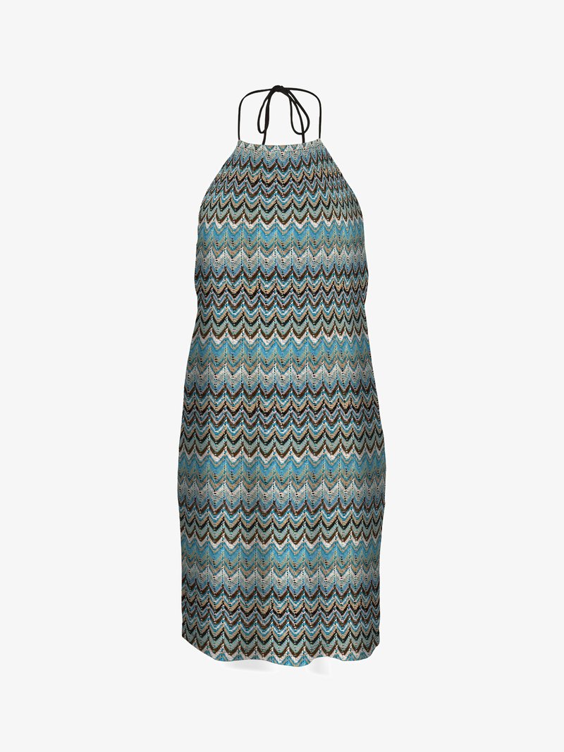 Vero Moda VMDICTE HALTERNECK SHORT DRESS - Φόρεμα ημέρας - caneel bay pattern/cocoa brown/irish cream