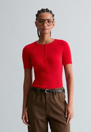 KURZARM SLIM - T-Shirt basic - carmine red