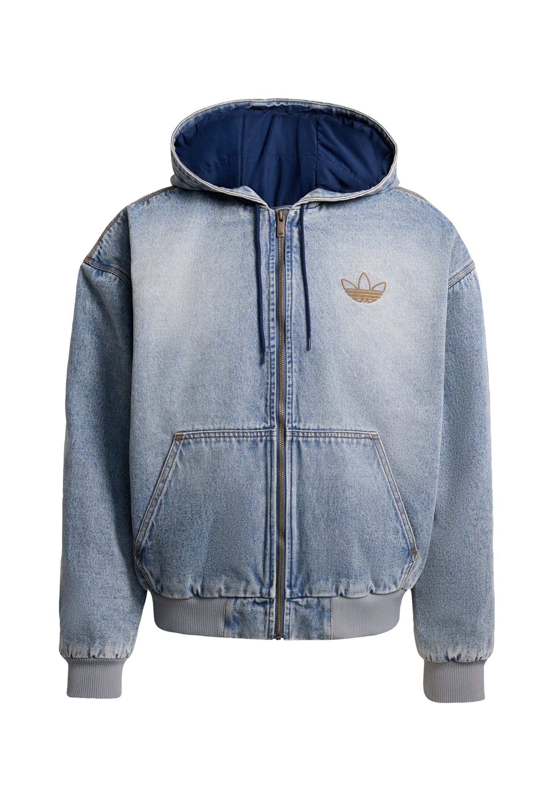 adidasoriginals DENIM HOODIE アディダスオリジナルス adidas Originals Denim jacket - indigo denim/blue - Zalando.ie