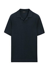 RIBBED SHORT SLEEVE - Poloshirt - dark blue