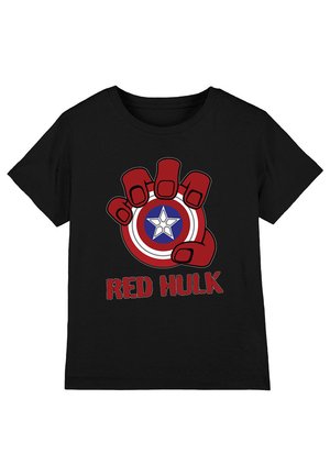 RED HULK SHIELD - T-Shirt print - black