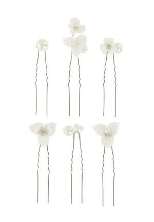 HAIRPINS WITH CERAMIC FLOWERS - Accessori capelli - white silver