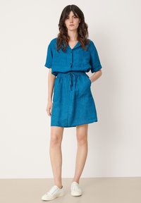 s.Oliver ROCK AUS LEINEN - Jupe trapèze - dark teal melange