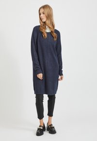 VILA VIRIL DRESS - Vestido de malha - total eclipse melange