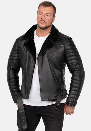 REICHSTADT HERREN JACKE RS008LUX - Leather jacket - schwarz