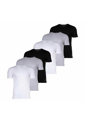 Lacoste 6ER PACK - ESSENTIALS RUNDHALS SLIM FIT - T-shirt basic - weiß/grau/schwarz